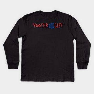 Yooper Life Fish Design Kids Long Sleeve T-Shirt